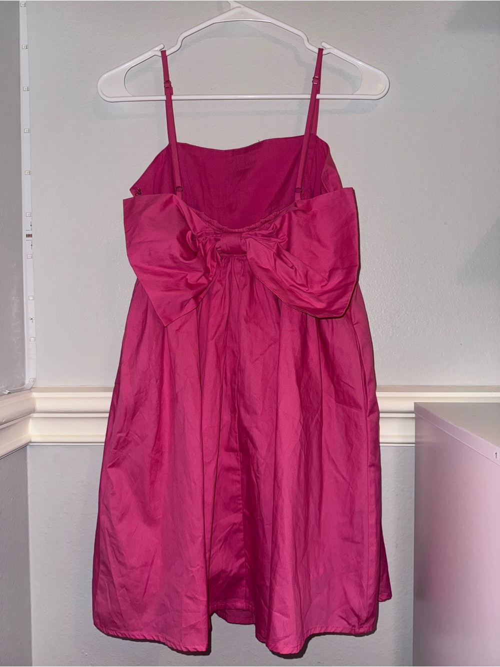 NWT Apricot Lane Hot Pink Babydoll Dress Size Small with bow in back